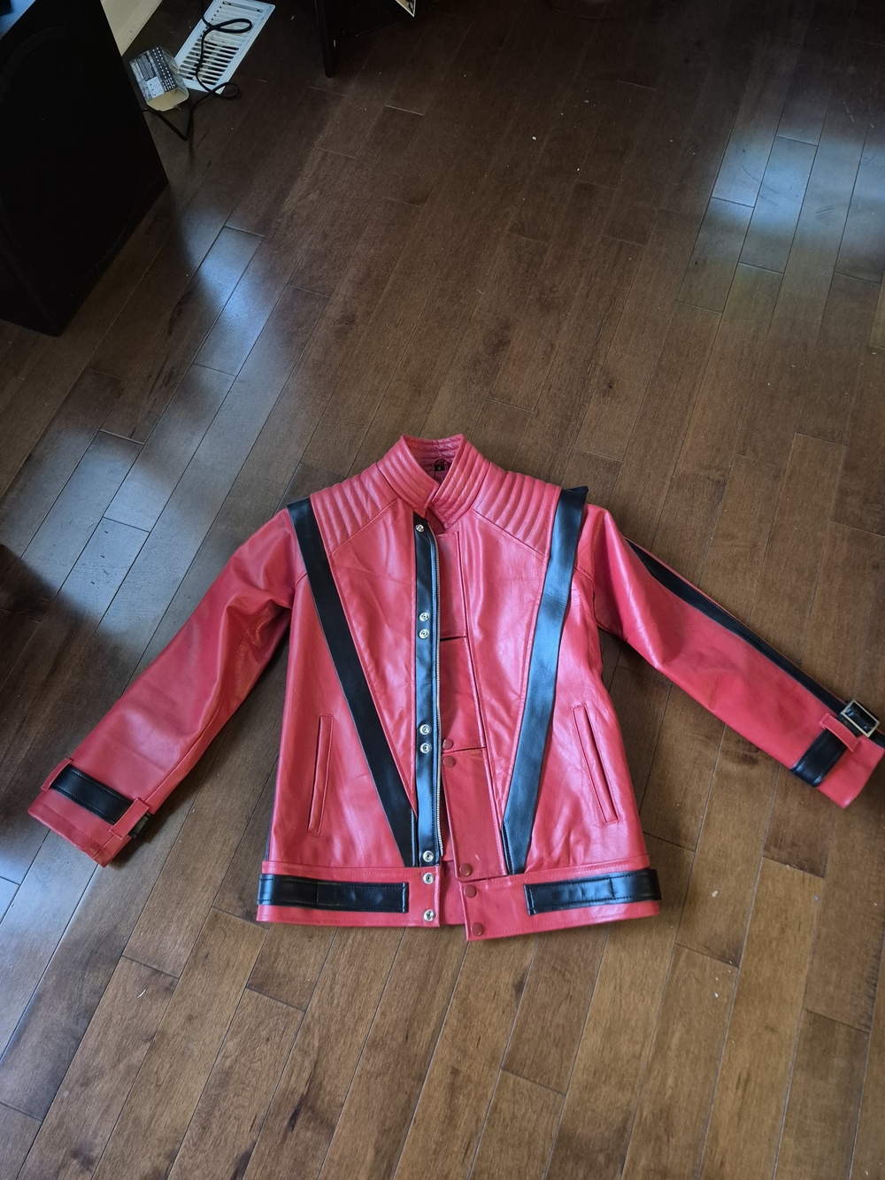 Iconic Michael Jackson "Thriller" Red & Black Leather Jacket